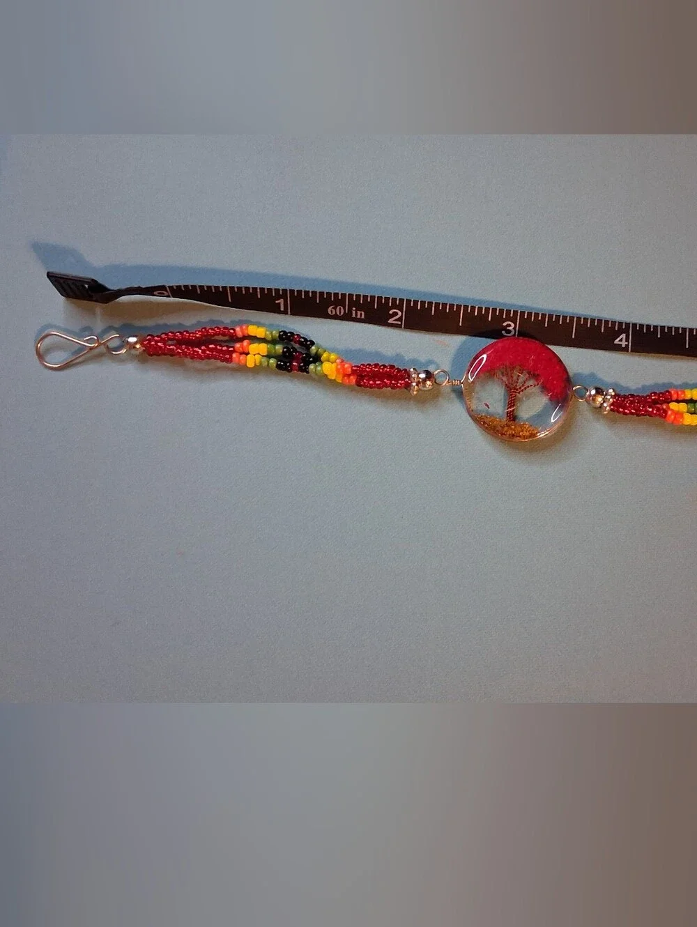 NEW! Red Tree of Life Glass Beaded Bracelet